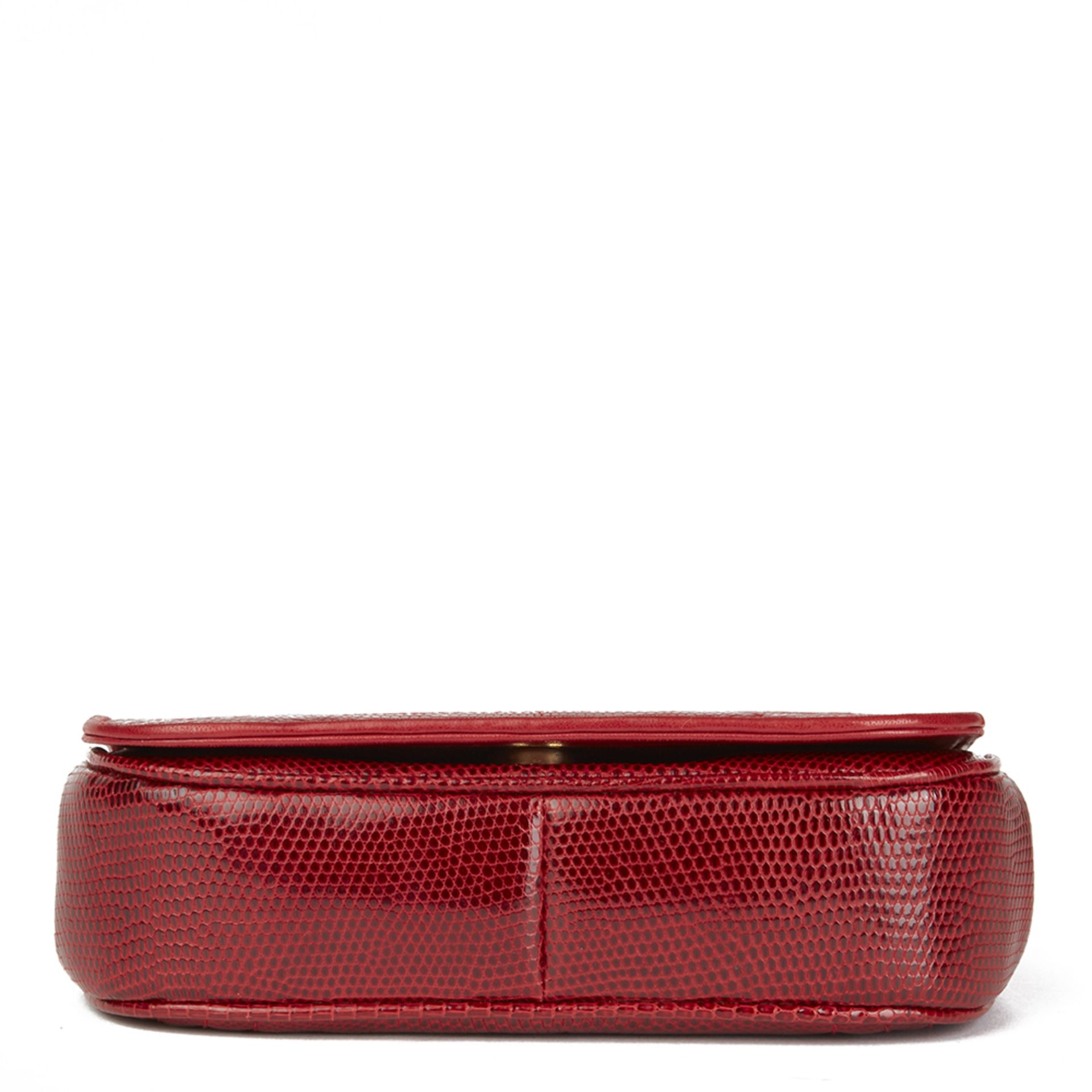 Chanel Red Lizard Leather Vintage Timeless Mini Flap Bag - Image 9 of 12