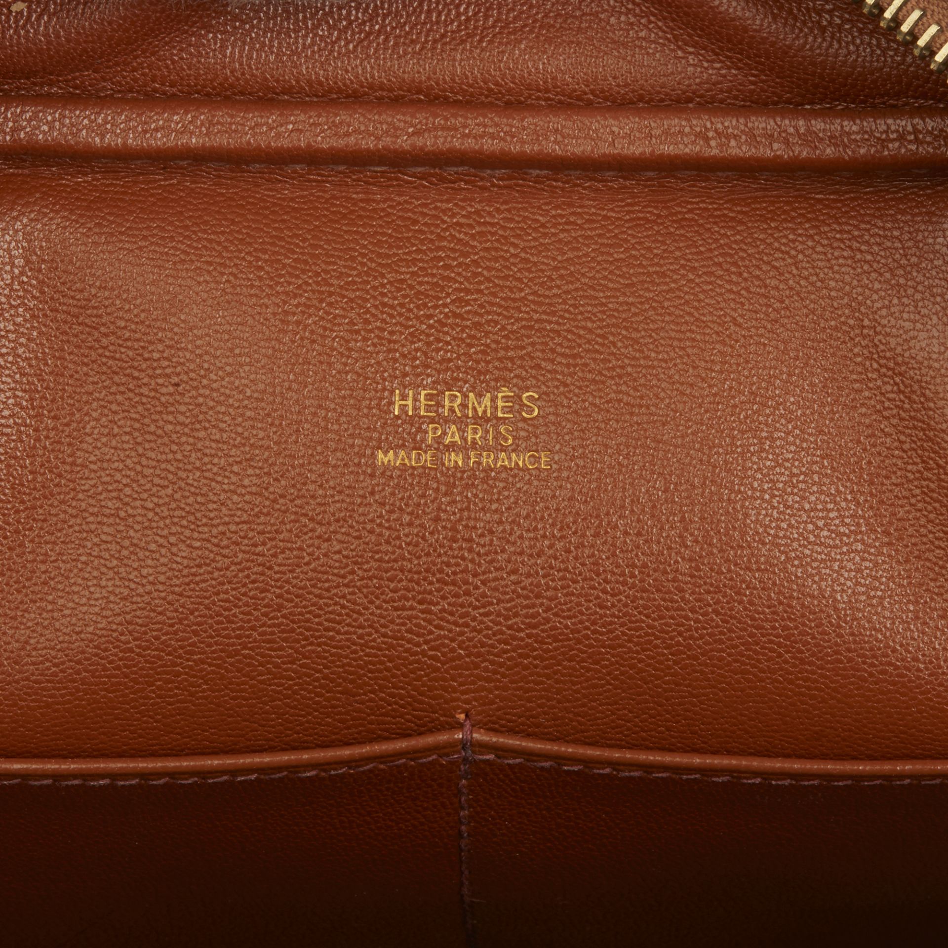 Hermès Gold Ostrich Leather Plume 28 - Image 6 of 12