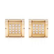 Cartier 18k Yellow Gold Diamond Tank Francaise Cufflinks