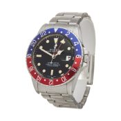 Rolex GMT-Master  16750 Men Stainless Steel Pepsi Tritium Patina Watch