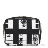 Chanel Black & White Canvas 'Window Line' Toiletry Pouch