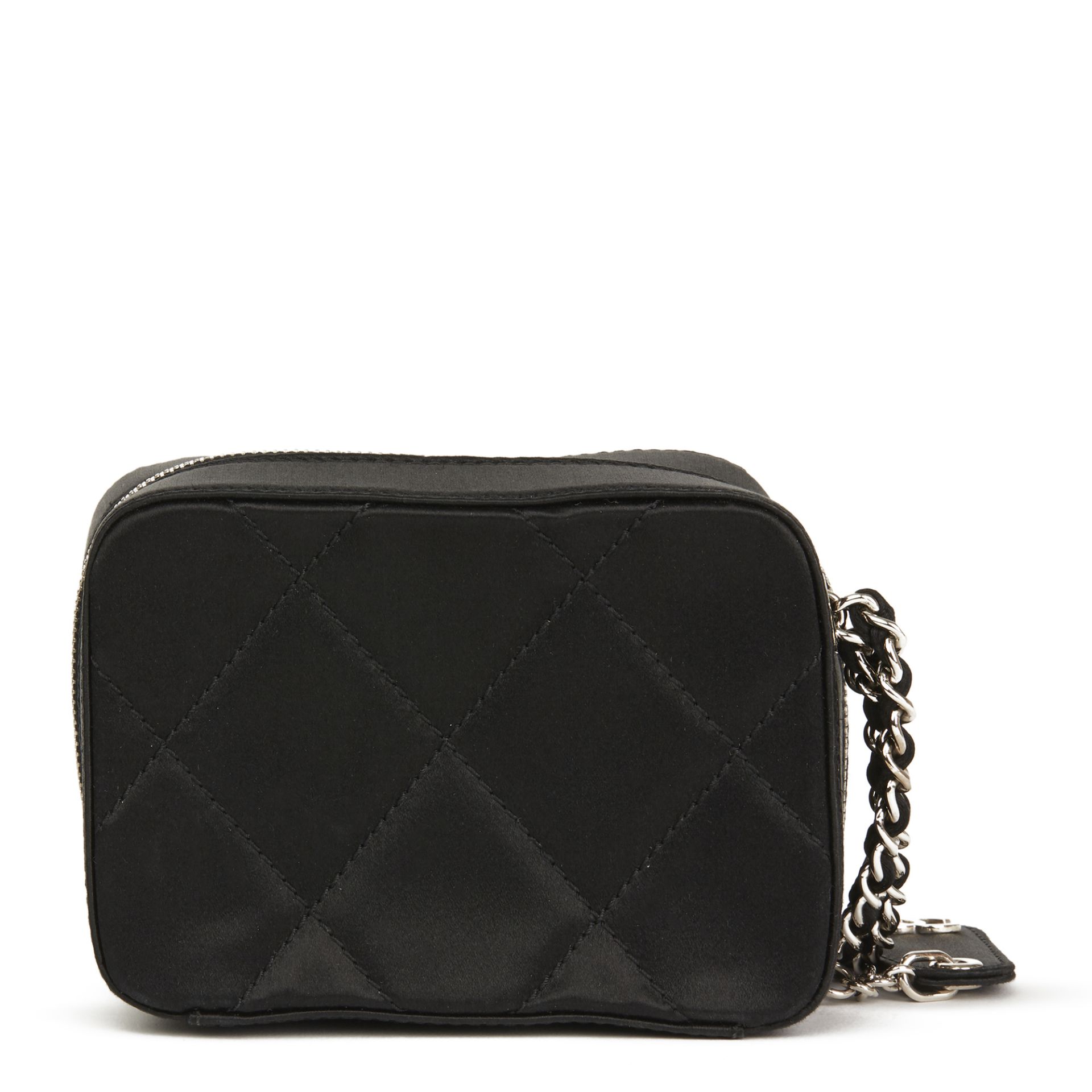 Chanel Black Quilted Satin Mini Timeless Wristlet - Image 7 of 9