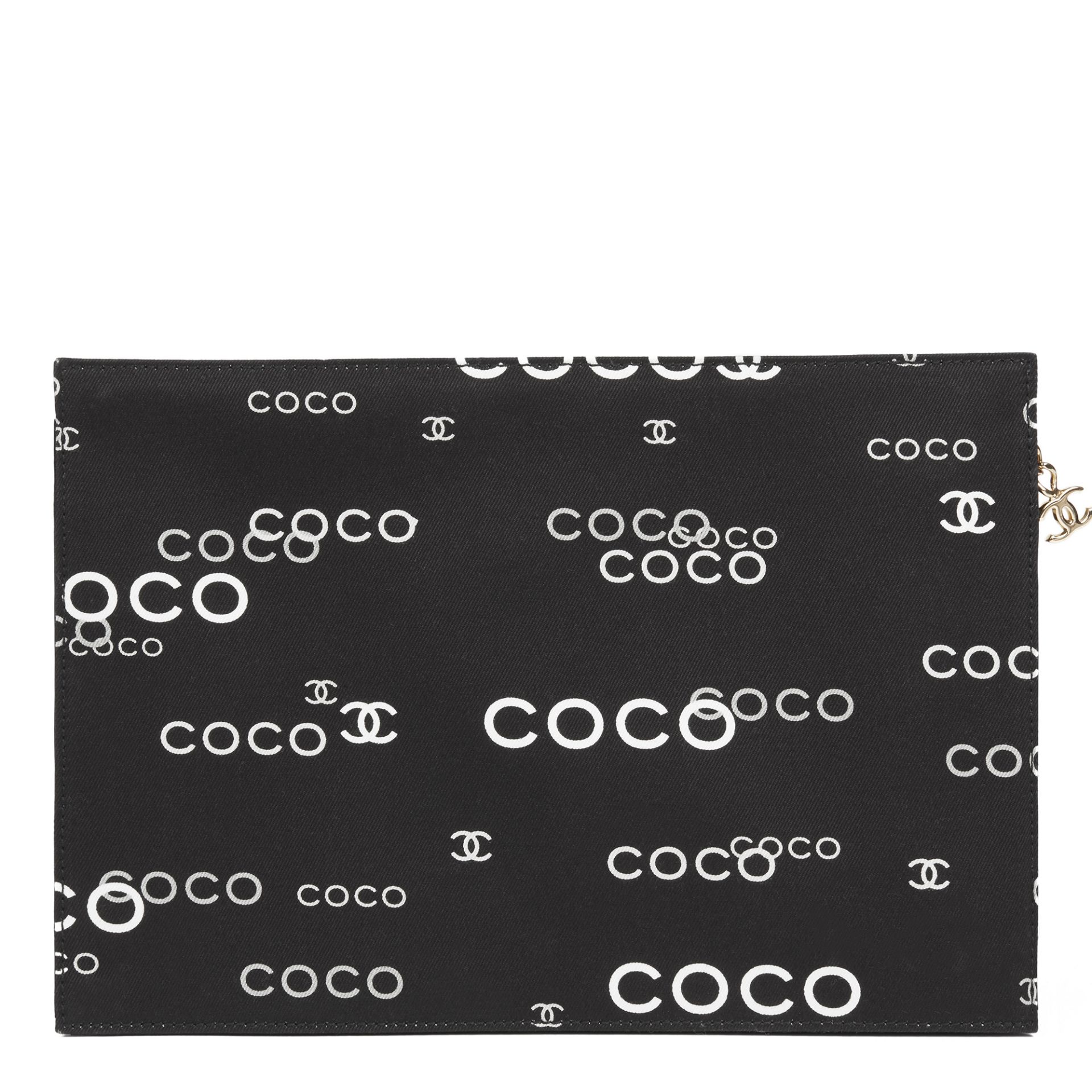 Chanel Black Canvas Coco Pouch - Image 12 of 12