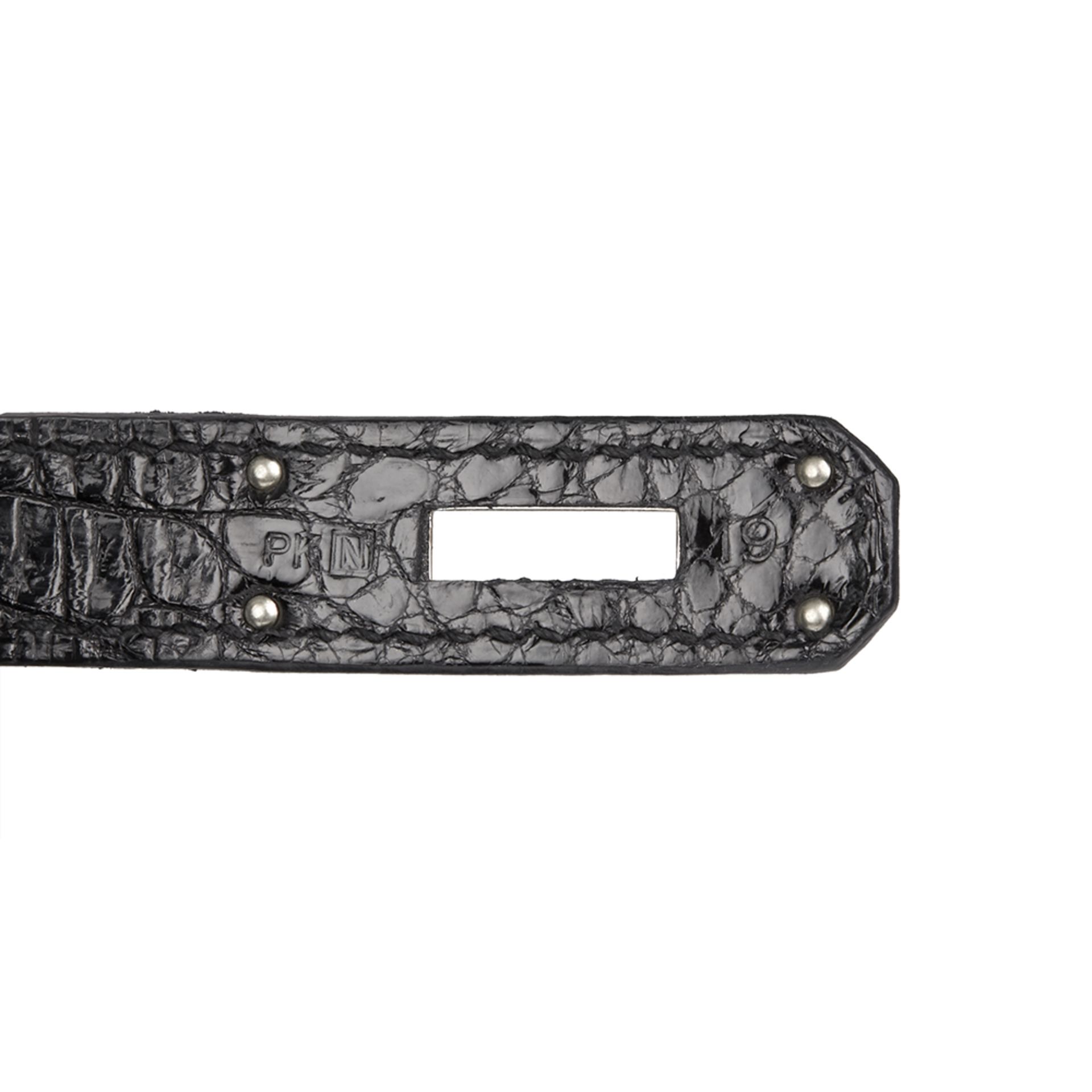 Hermès Black Shiny Porosus Crocodile Leather Birkin 30Cm - Image 6 of 12