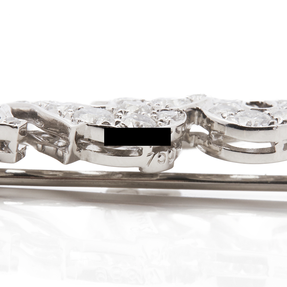 Cartier 18k White Gold Diamond & Coral Dragon Jabot Pin - Image 3 of 7
