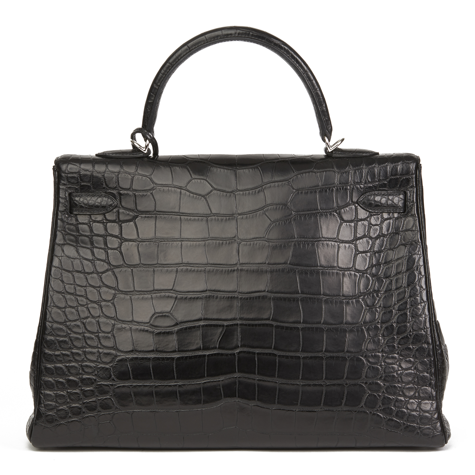Hermès Black Matte Mississippiensis Alligator Leather Kelly 35Cm Retourne - Image 9 of 11