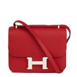 Hermès Rouge Casaque Epsom Leather Constance 18