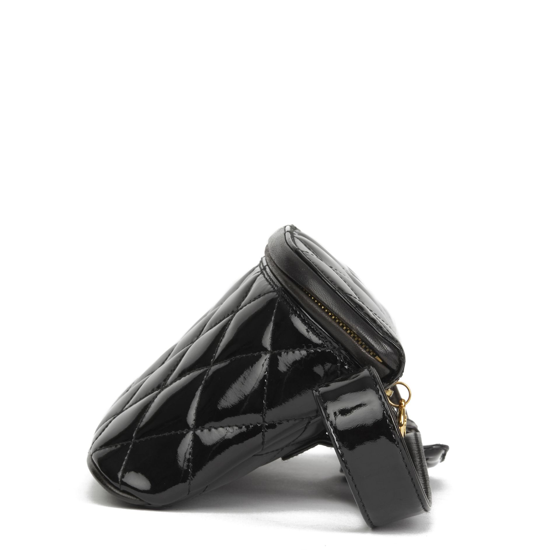 Chanel Black Quilted Patent Leather Vintage Timeless Belt Bag - Image 11 of 12