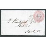 G.B. - Advertising Rings 1869 1d Pink postal stationery envelope with "WILLIAM PAUL / WALTHAM CROSS"