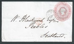 G.B. - Advertising Rings 1869 1d Pink postal stationery envelope with "WILLIAM PAUL / WALTHAM CROSS"