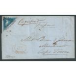 Cape of Good Hope 1854 (Sep. 26) Registered entire from George to Cape Town