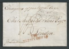 Great Britain - Ship Letters - Weymouth 1837 Entire to London endorsed "Consignees of Part of the c