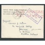 G.B. - Royalty / South Africa 1947 Stampless cover with printed heading "ROYAL TOUR - H.M.S. VANGUAR