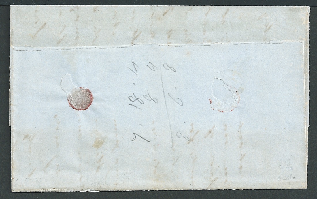 Bahamas 1855 Entire letter from New York addressed to "Stephen Dillet Esq, Nassau N.P., care of F. J - Image 2 of 4