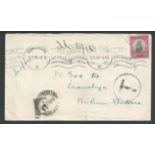 Northern Rhodesia 1939 Cover from South Africa to Luanshya only franked 1d, handstamped "T", a horiz
