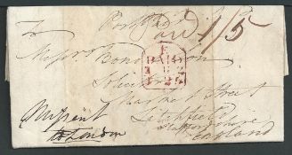 G.B. - Isle of Man / London 1825 Entire letter (file folds) from Castletown to Lichfield
