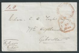 G.B. - Parliamentary 1844 Cover to an Officer in the 79th Highlanders at Gibraltar