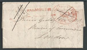 G.B. - Ship Letters - Falmouth 1814 (May 20) Entire letter from Mawnan near Falmouth to an MP