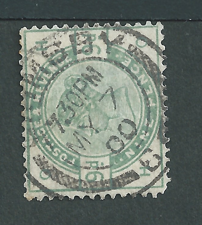 G.B. - Surface Printed / Forgeries 1883 9d Dull green forgery lettered "OH-HO" on genuine watermarke