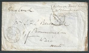 Transvaal / Natal 1881 Stampless cover (minor staining) endorsed "being on Field Service no stamps a