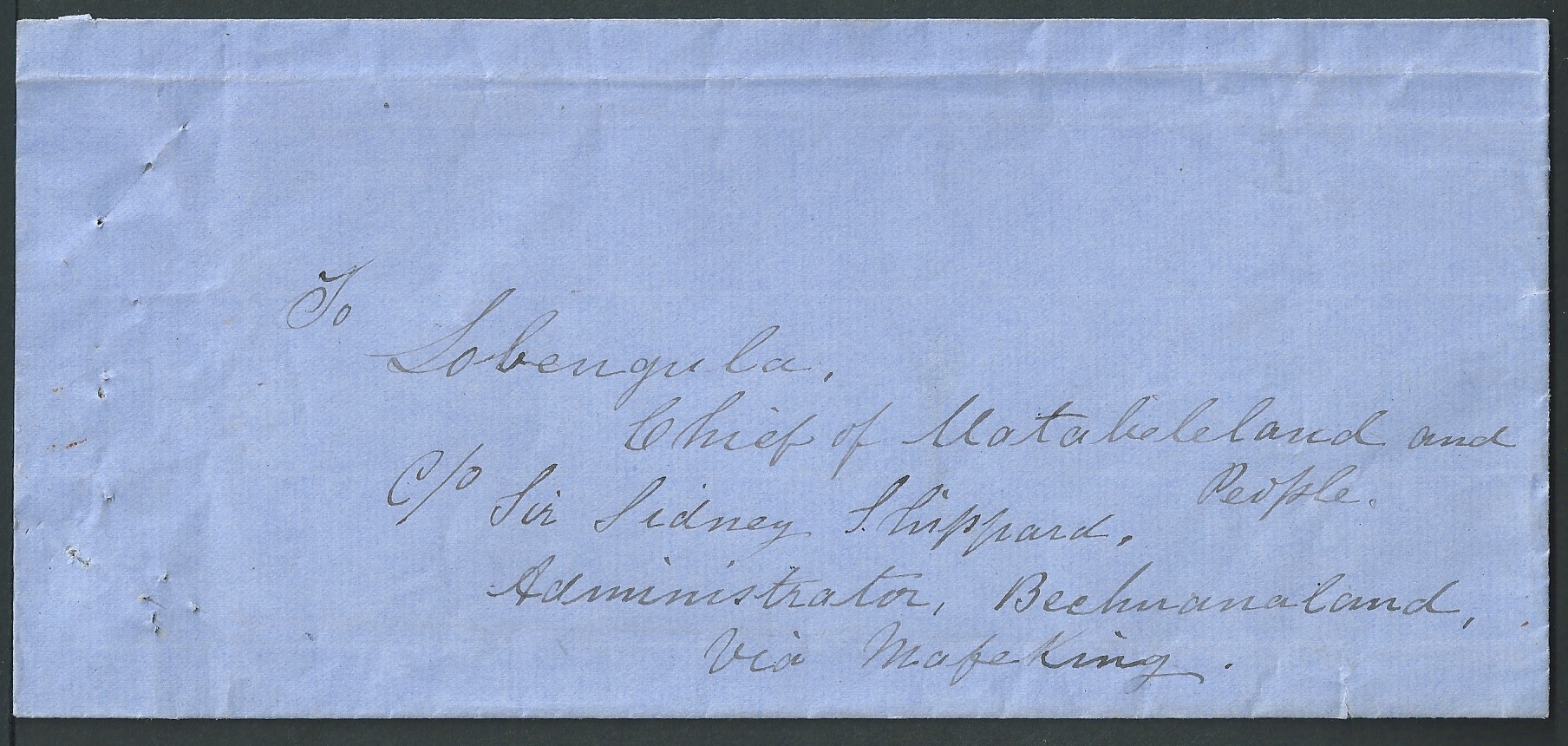 Rhodesia / Bechuanaland 1888 (Dec 26) Cover addressed "To Lobengula, Chief of Matabeleland and Peopl