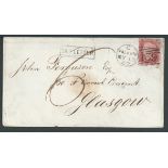 G.B. - Ship Letters - Grangemouth 1862 Cover to Glasgow, probably from Scandinavia, landed as a ship