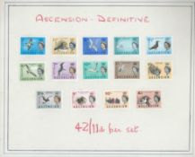Ascension 1963 Queen Elizabeth II pictorial birds set of 14 values