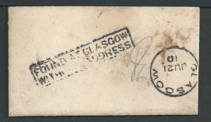 G.B. - Scotland 1910 Small cover containing a wedding invitation, posted unaddressed handstamped wit