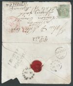 G.B. - Ship Letters - Holyhead & Kingstown Packet 1863 Neat opened out Cover to Springfield