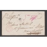 Lagos 1872 Stampless Cover from Lagos to England "per Lagos S.S." prepaid 5d in cash at the Briti...