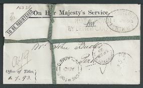 Western Australia 1893 O.H.M.S. Cover sent by registered post within Perth