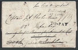 Ireland / Gibraltar 1838 Entire letter from Cape of Good Hope to Dublin