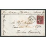 G.B. - Transatlantic / Miltary 1861 Cover (slight staining) with enclosed letter