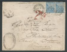 Orange Free State/Cape of Good Hope 1880 Official cover from Bloemfontein to the U.S.A..