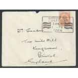 Aden 1935 (Apr 3) Cover to England bearing KGV 2a6p cancelled by "SUPPORT THE / JUBILEE FUND / ADEN
