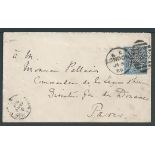 G.B. - Officials 1889 Cover with Board of Trade crest on reverse from London to Paris
