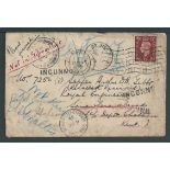 Saint Helena 1939 (Sep 3) Cover from Somerset to a Royal Engineer "Somewhere abroad, C/0 Depot Chath