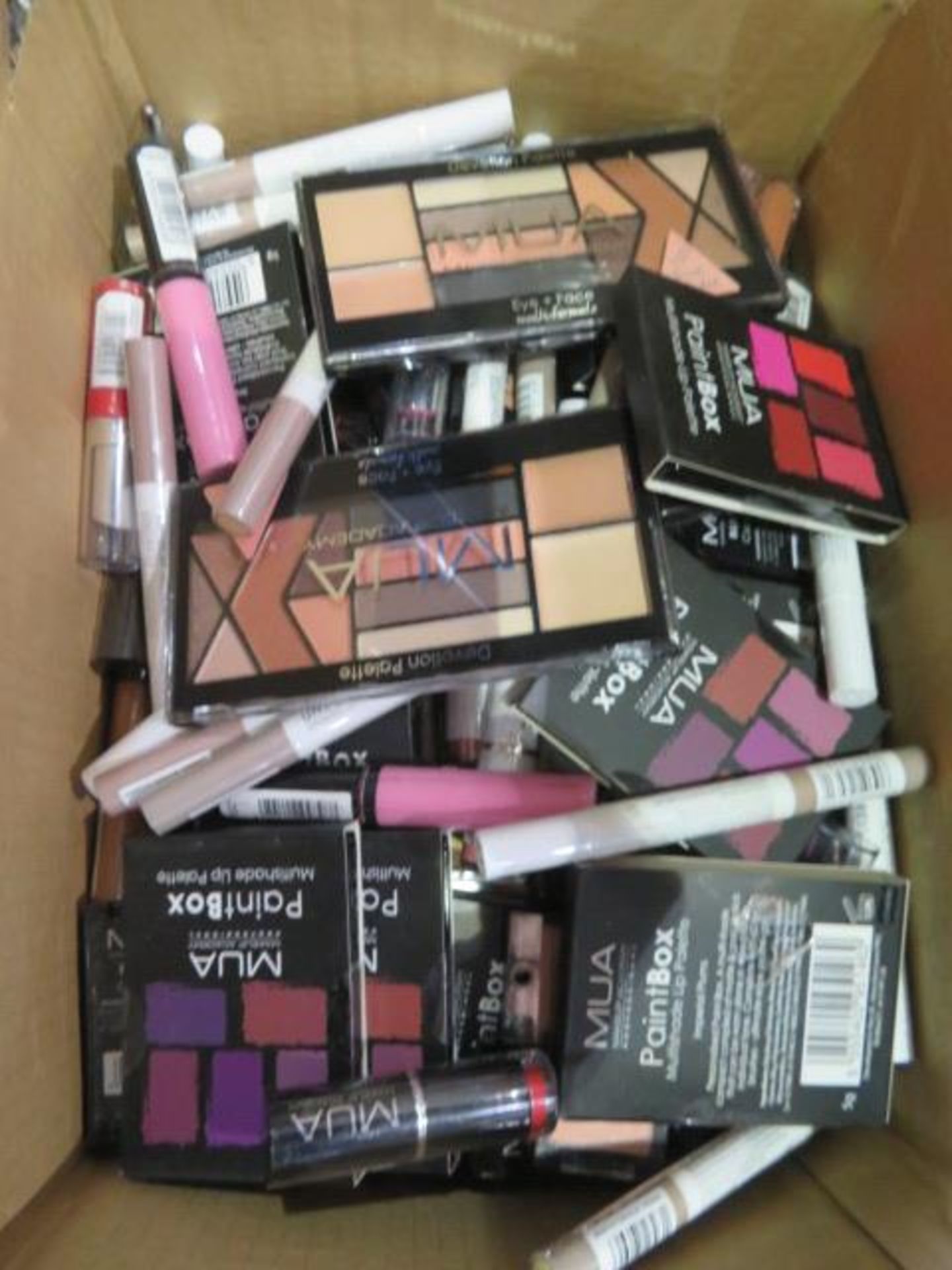 Circa. 200 items of various new make up acadamy make up to include:paintbox multishade lip pale...