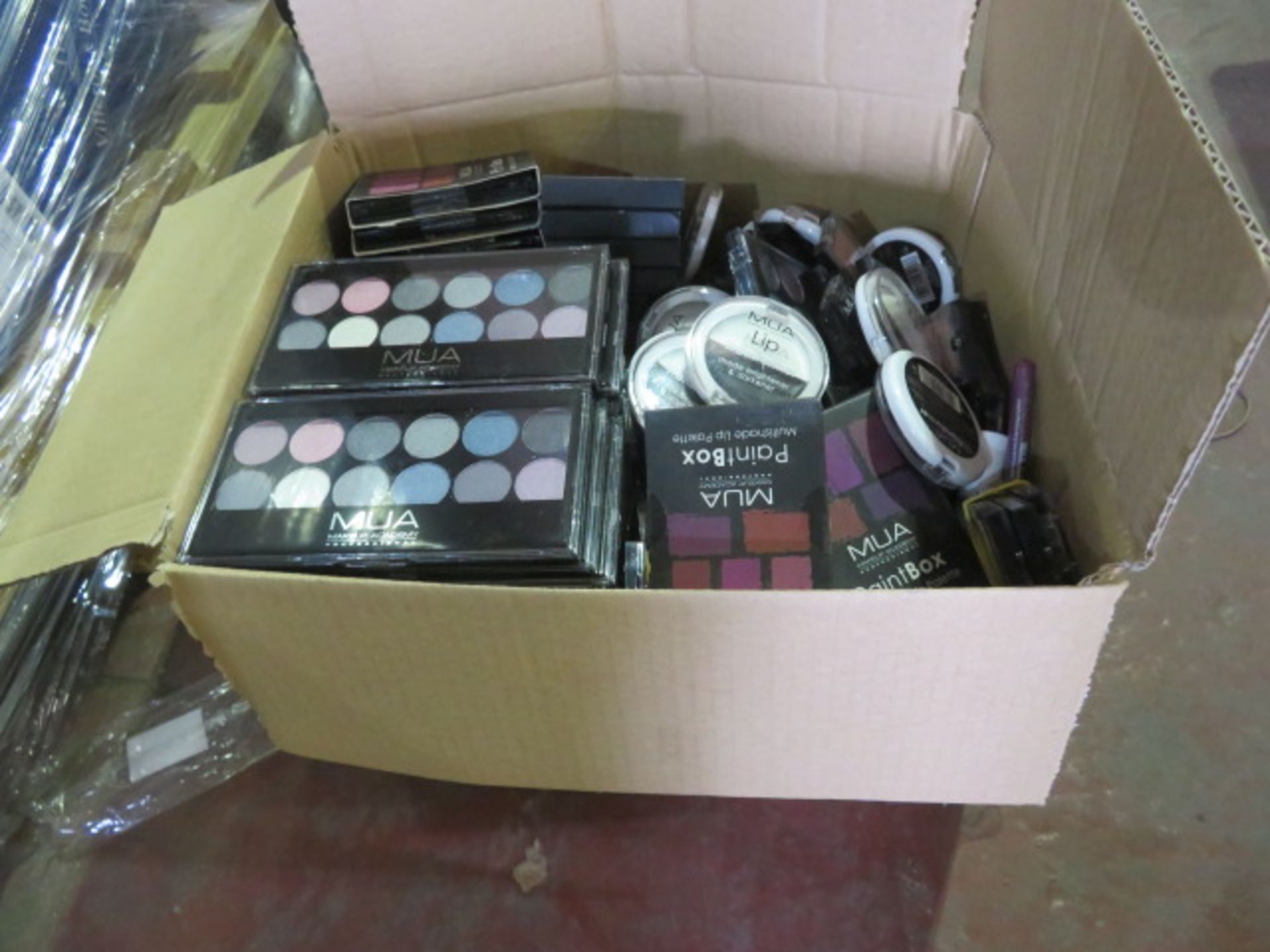 Circa. 200 items of various new make up acadamy make up to include: paint box multishade lip pa...