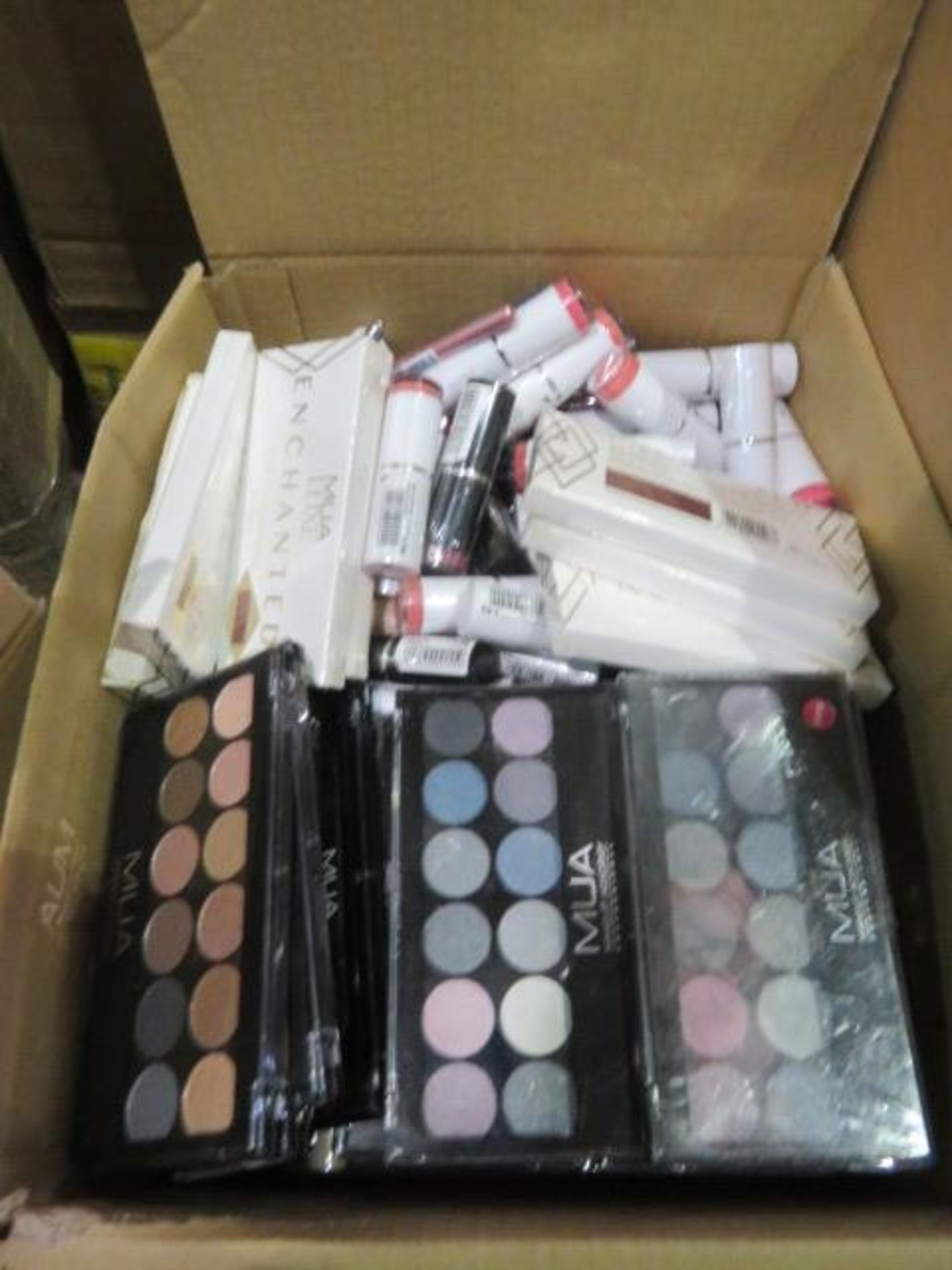 Circa. 200 items of various new make up acadamy make up to include: 12 shade eyeshadow palette,...