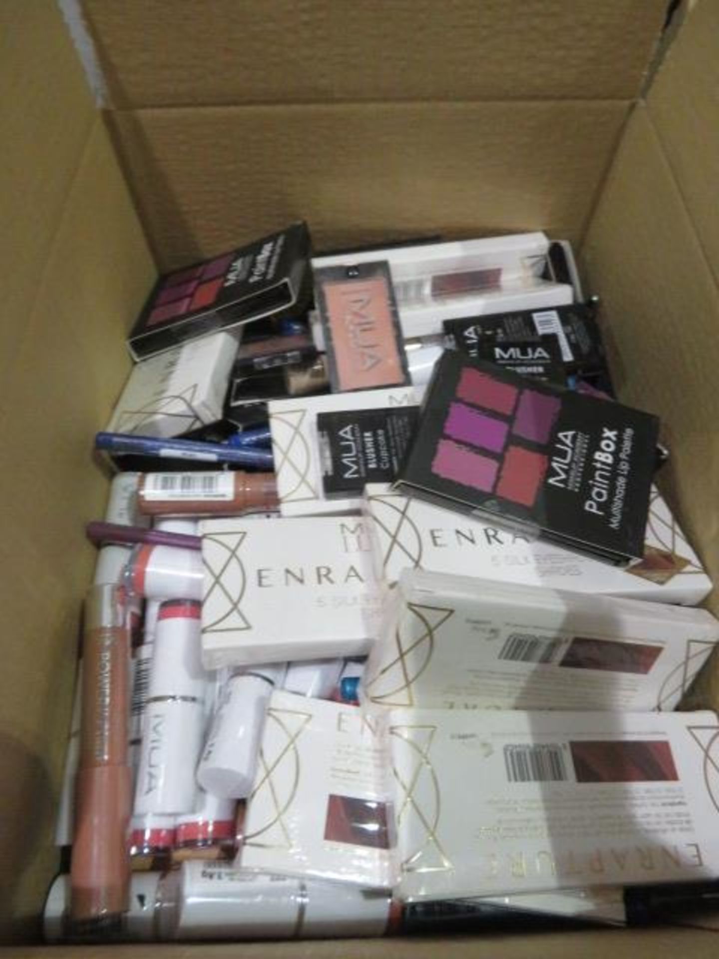 Circa. 200 items of various new make up acadamy make up to include: lipstick, enchanted 5 silk ...