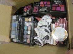 Circa. 200 items of various new make up acadamy make up to include: paintbox multishade lip pal...