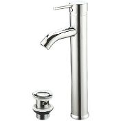 (KH8) SHOFFELL TALL BASIN MIXER TAP. Chrome-plated brass. Contemporary design, easy to clean. S...