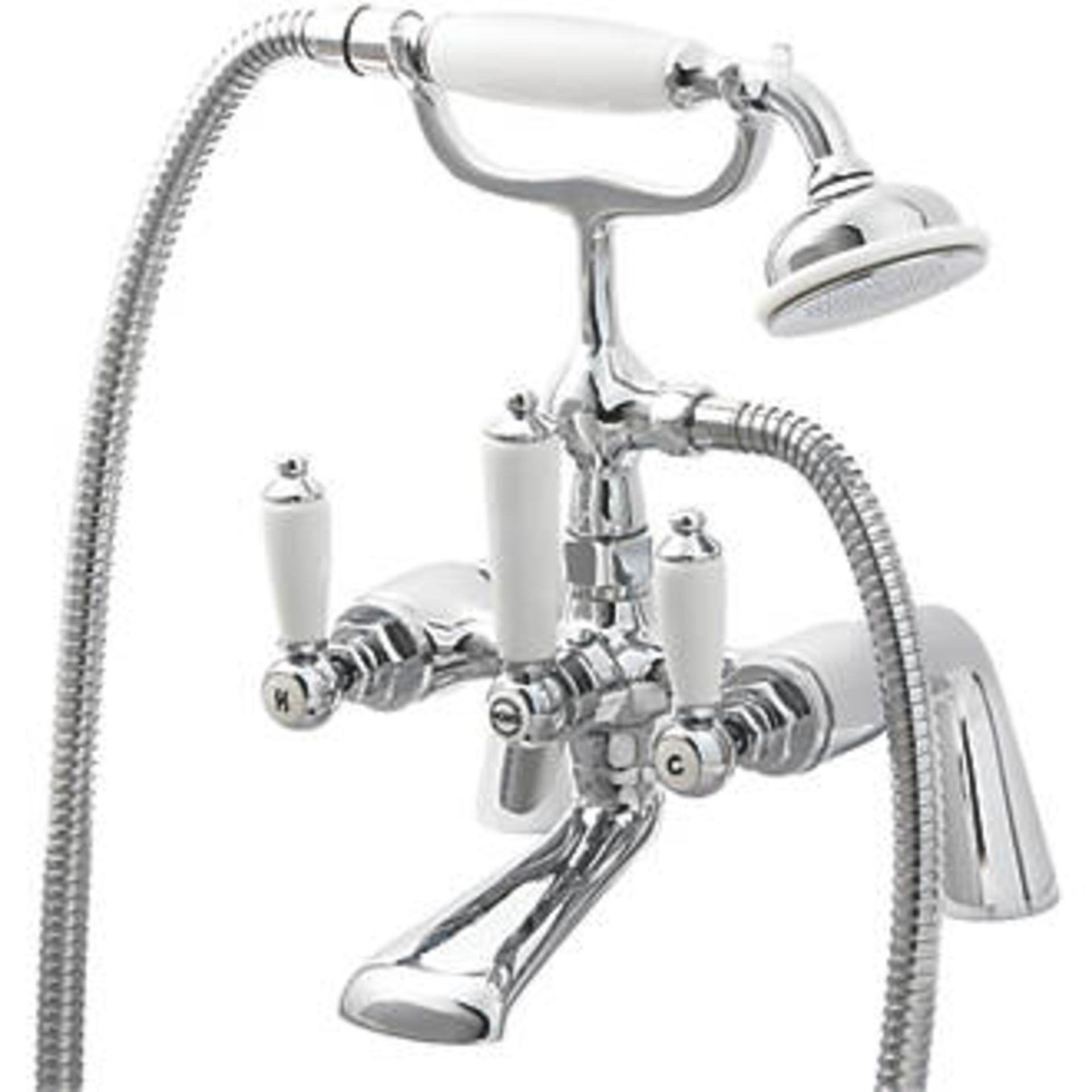 (KH4) BREAN DECK-MOUNTED BATH/SHOWER MIXER. Traditional chrome-plated brass bath shower mixer. ...
