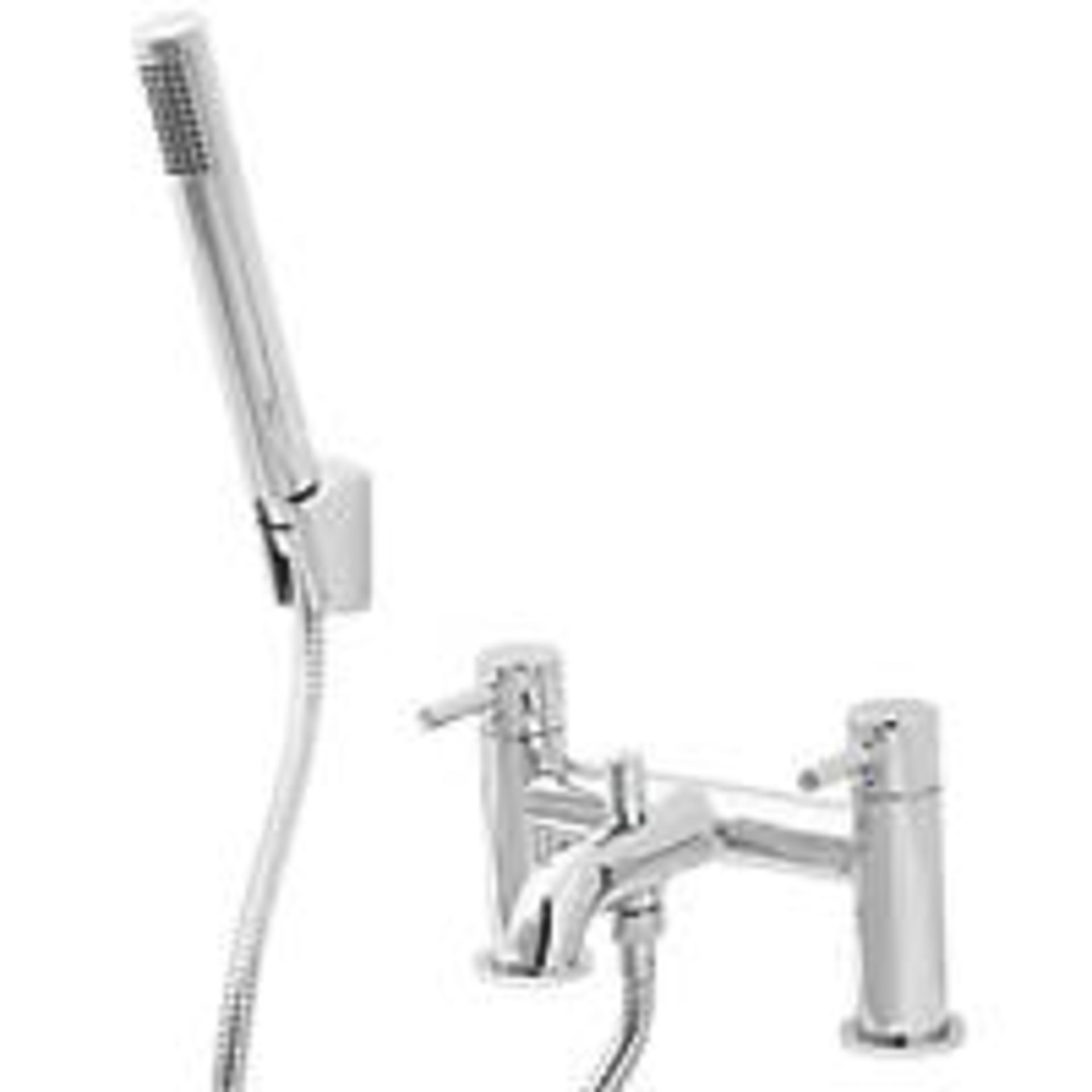 (KH2) Lazu Chrome-plated Bath Shower mixer Tap. This contemporary style chrome bath shower mix...