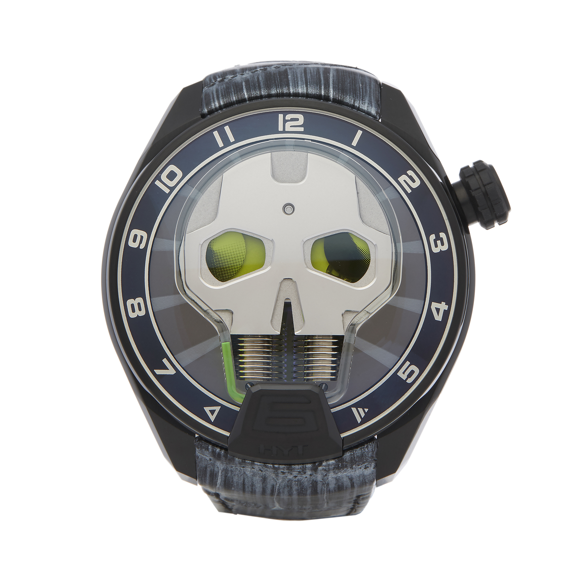HYT H1 151-TD-41-GF-AB Men Titanium Skull Green Eye Watch - Image 8 of 8