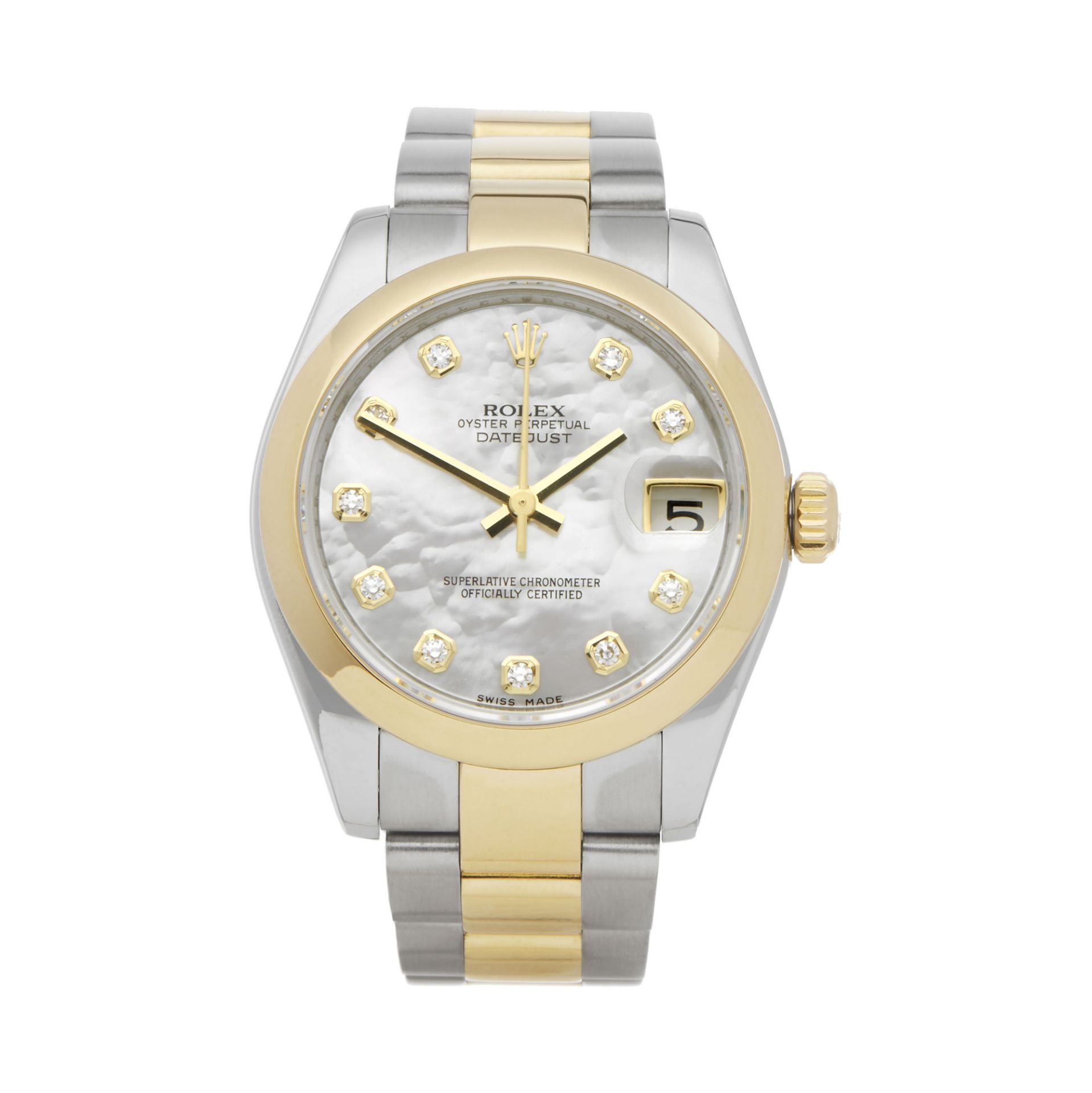 Rolex Datejust 31 178243 Ladies Stainless Steel & Yellow Gold Mother Of Pearl Diamond Watch - Image 7 of 7