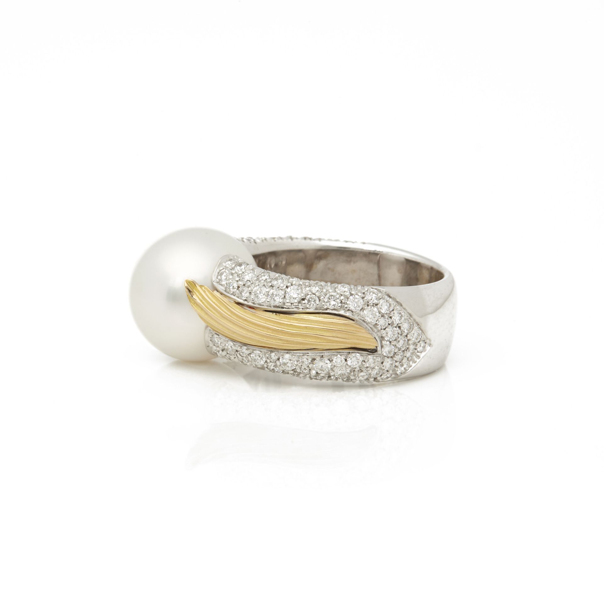 Mikimoto 18k White & Yellow Gold Akoya Pearl & Diamond Cocktail Ring - Image 6 of 7