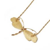 Boucheron 18k Yellow Gold Diamond & Ruby Dragonfly Pendant Necklace