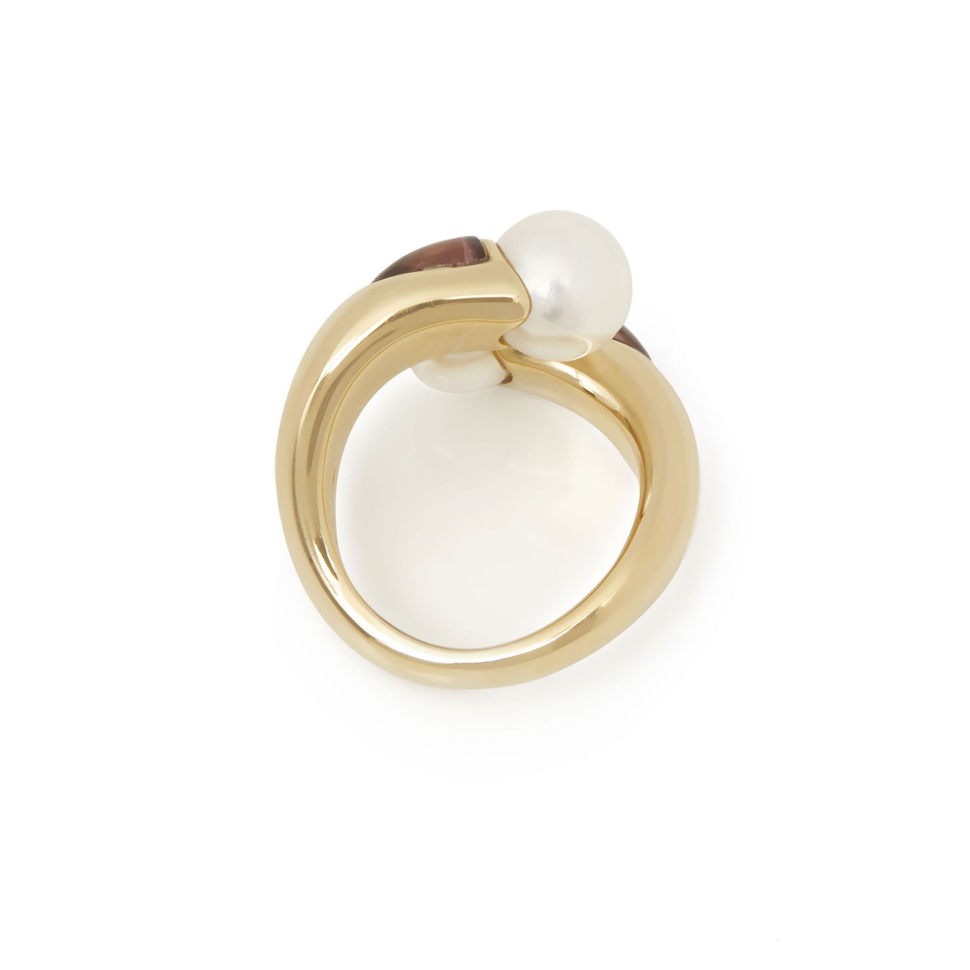 Mikimoto 18k Yellow Gold Akoya Pearl & Tourmaline Ring - Image 6 of 8